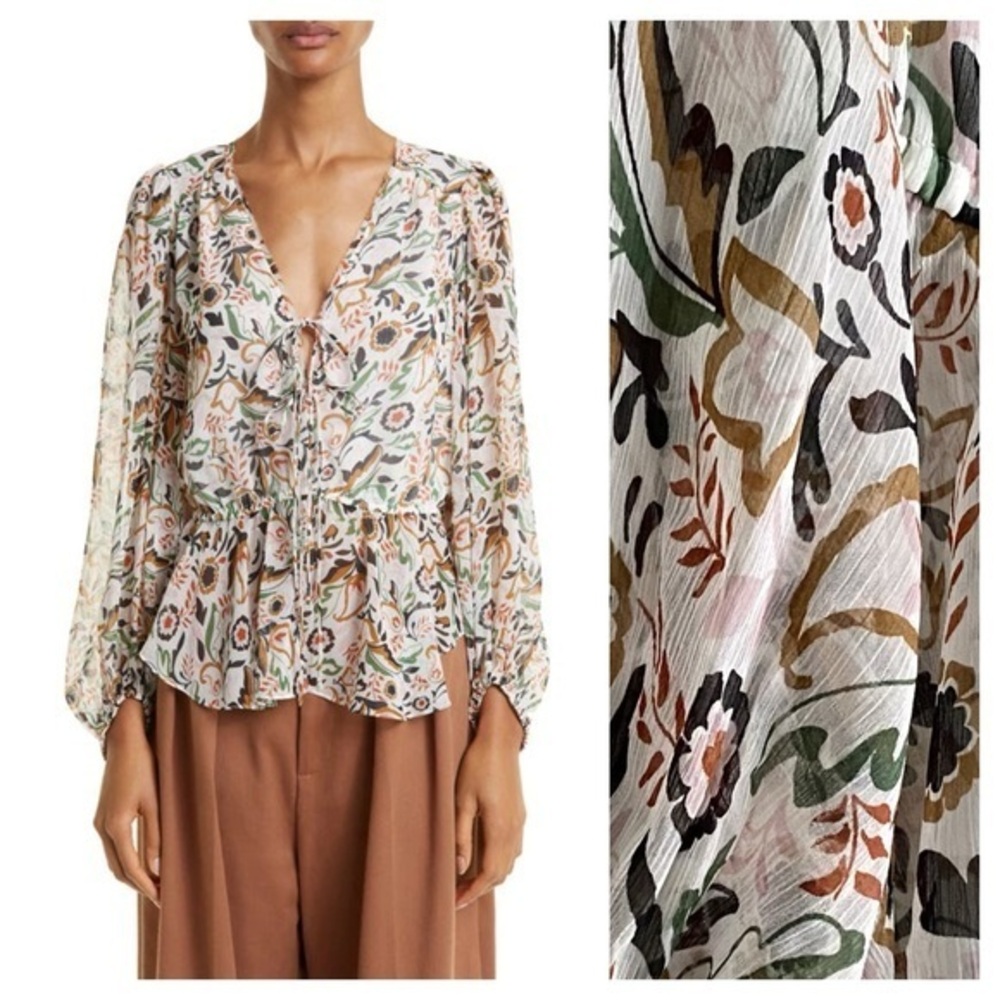 Ted Baker London Brienna Floral Print Woven Blouse